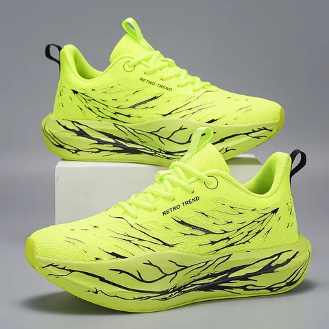 Men Casual Running Shoes Breathable Mesh Sport Sneakers Retro Trend Lightweight Athletic Walking Shoes For Daily Training