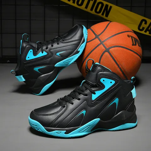 Men High-Top Basketball Shoes Professional Shock Absorption Outdoor Training Sneakers Large Size Sport Shoes For Teenagers