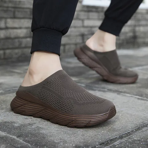 Lightweight Breathable Mesh Outdoor Mules Thick Sole Slip-On Casual Shoes For Men And Women Couple Sport Sneakers