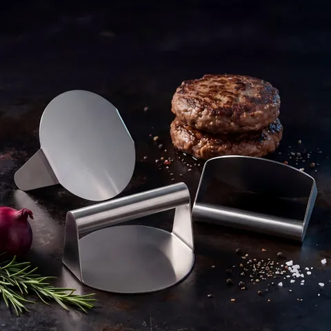 Stainless Steel Round Manual Burger Patty Meat Press Household Multi-Purpose Kitchen Tool Bacon Presser For Griddle Grill