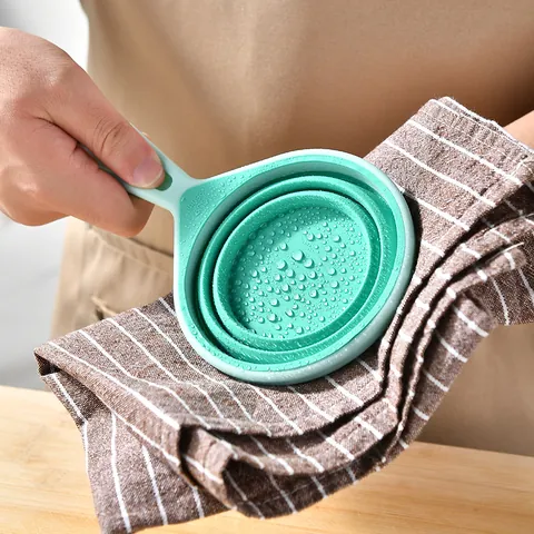 Foldable Silicone Measuring Cups And Measuring Spoons For Baking Kitchen Tool Heat Resistant Food Grade Measuring Tools