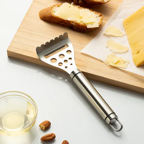 304 Stainless Steel 2-in-1 Cheese Slicer And Herb Stripper Multipurpose Butter Scraper Grater With Hanging Handle Kitchen Tool