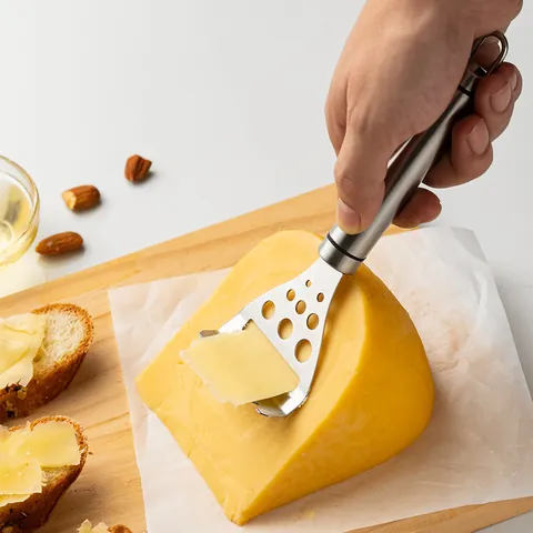304 Stainless Steel 2-in-1 Cheese Slicer And Herb Stripper Multipurpose Butter Scraper Grater With Hanging Handle Kitchen Tool