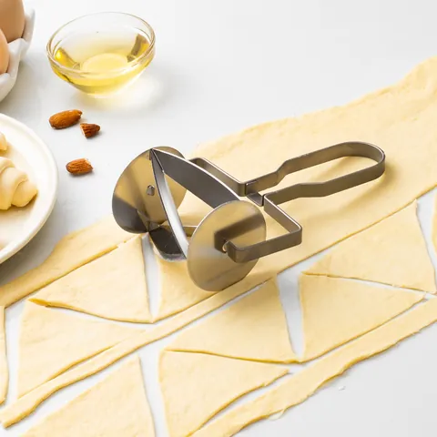 Stainless Steel Croissant Roller Cutter Pizza Triangle Dough Cutter Rolling Pastry Cutter For Baking Kitchen Tools