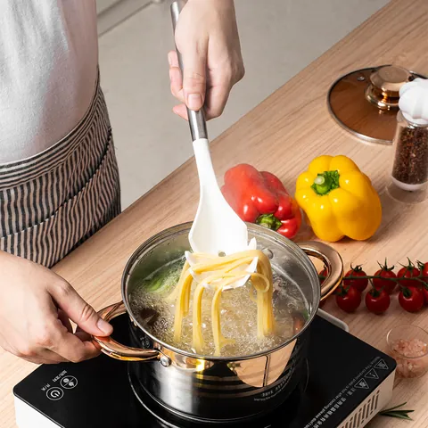 Modern Heat Resistant Silicone Kitchen Utensils With Wood Stainless Steel Handle Non Stick Spatula Soup Spoon Kitchen Tools