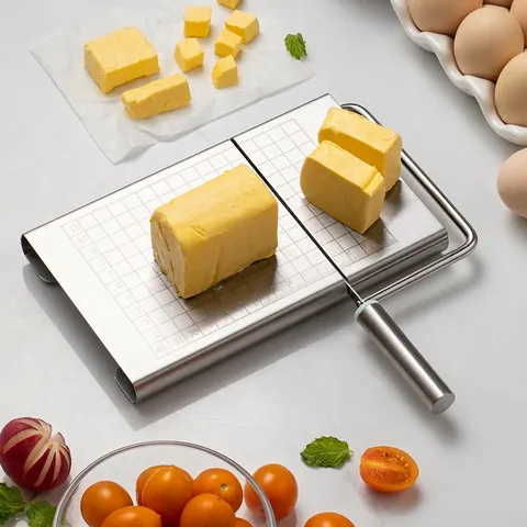 Roestvrijstalen Kaassnijder Met Rasterschaal Modern Minimalistisch Keuken Botersnijder Draad Kaassnijder Voor Harde Kaas