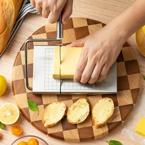 Roestvrijstalen Kaassnijder Met Rasterschaal Modern Minimalistisch Keuken Botersnijder Draad Kaassnijder Voor Harde Kaas