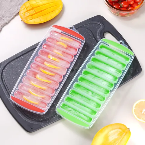 Creative Rectangle Ice Cube Tray with Soft Bottom Easy Release DIY Multi Slot Ice Maker Mold for Water Bottle Home Kitchen Bar Accessories
