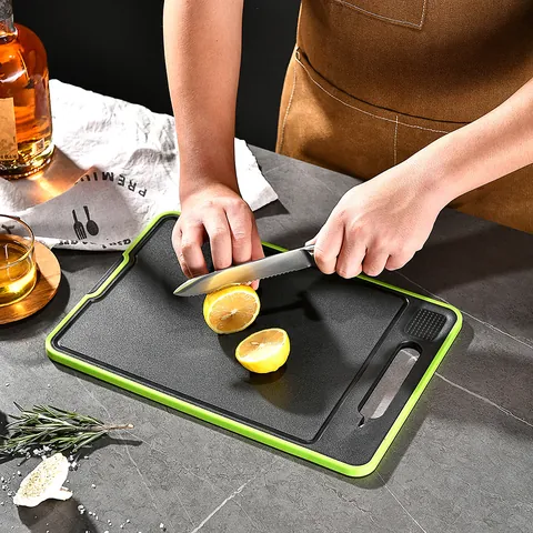 Multifunctional Double Sided Thawing Cutting Board With Knife Sharpener Garlic Grinder Aluminum Alloy PP Kitchen Chopping Board