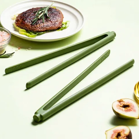 Voedselveilige Siliconen Keukentang Hittebestendig Antislip Broodtangen Biefstuktangen Magnetisch Geïntegreerd Kooktangen Voor BBQ Keuken