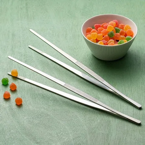 304 Stainless Steel Food Tongs Long Handle Non-Slip Kitchen Tweezers For BBQ Steak Buffet Professional Cooking Serving Tool