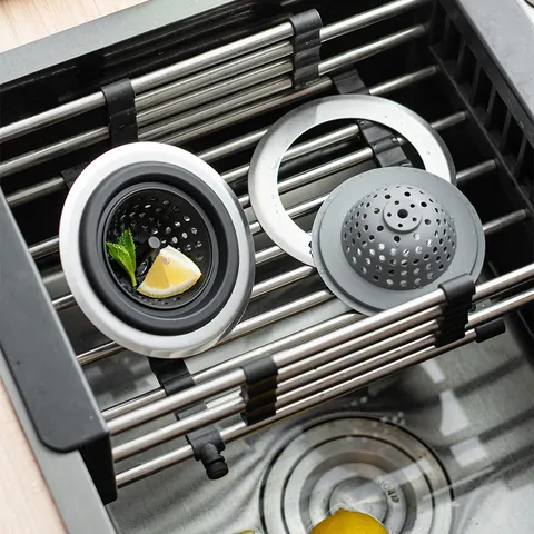 Universal Kitchen Sink Strainer 430 Stainless Steel Silicone Drain Filter Basket Anti-Clogging Water Sink Stopper For Basin
