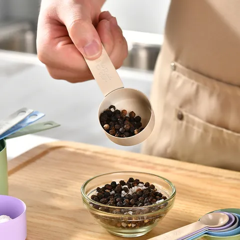 Colorful Stainless Steel Baking Measuring Cup and Spoon Set for Kitchen Cooking Precise Ingredients Measurement Tools
