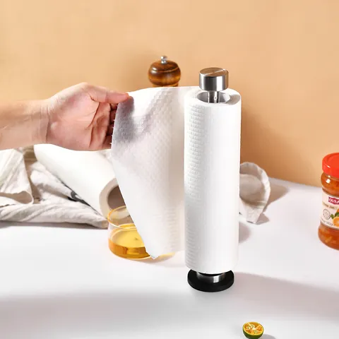 Stainless Steel Magnetic Kitchen Paper Towel Holder Wall Mounted Drill-Free Paper Rack For Cabinet Storage Organizer