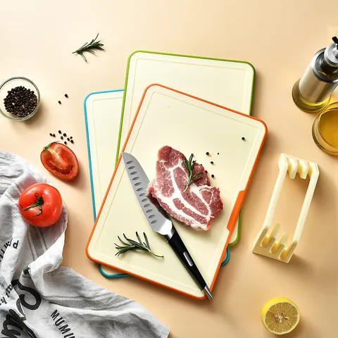 Multifunctional Plastic Cutting Board Set With Storage Base For Baby Food Classified Double Sided Chopping Board Home Kitchen
