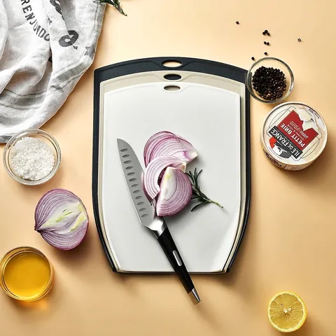 3-Piece Set Thickened PP Plastic Cutting Boards Standable Non-slip Kitchen Chopping Boards For Meat Vegetable Baby Food