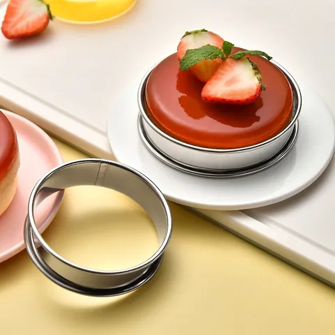 304 Stainless Steel Round Mousse Ring Cake Mold Double Rolled Edge Muffin Tart Ring For Baking Dessert Pastry Tools