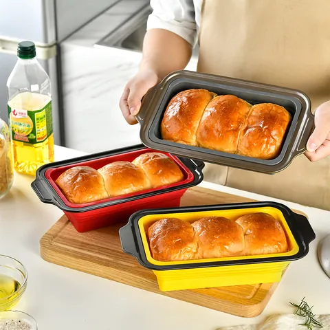 Silicone Baking Mold Set Heat Resistant Cake Pans With Carbon Steel Frame Including Muffin Trays Loaf Pans Spatula Oven Mitts For Kitchen