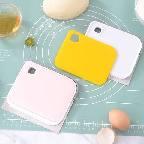 3-In-1 Stainless Steel Dough Cutter And Scraper Set Professional Kitchen Baking Tool For Pizza Dough Cream Cake Scraper