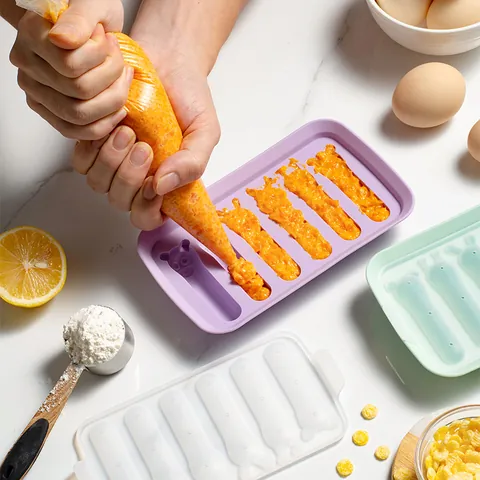 Siliconen Worstvorm Voor Babyvoeding Cartoon Konijn Beer Vorm Hittebestendige Rijstcake Vorm Keuken DIY Bakgereedschap