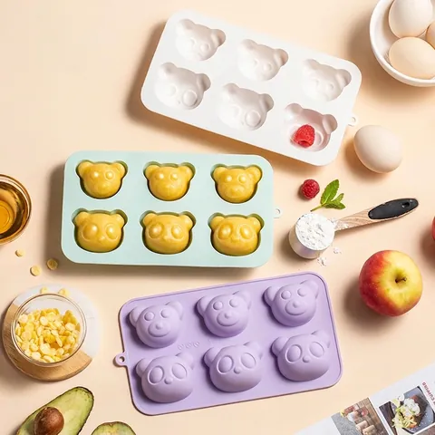 Siliconen Beer Panda Ijsblokjesvorm Voor Babyvoeding Hittebestendige Bakvorm Voor Cakes En Taarten Food Grade