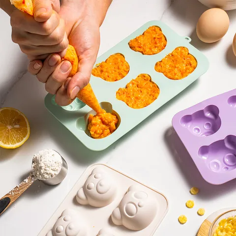 Siliconen Beer Panda Ijsblokjesvorm Voor Babyvoeding Hittebestendige Bakvorm Voor Cakes En Taarten Food Grade