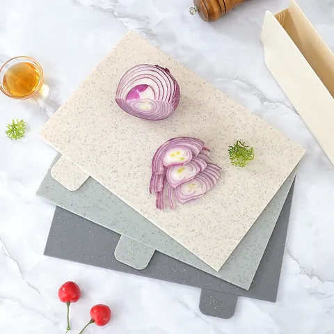 PP Plastic Classification Cutting Board Set With Storage Base Color Coded Index Non Slip Kitchen Chopping Board Set For Home