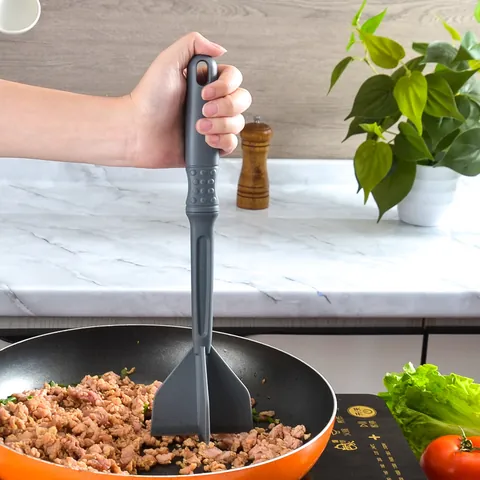 Manual Meat Chopper Ground Meat Masher Five Blades Plastic Heat Resistant Mix Chopper Non Stick Meat Mixer For Kitchen Home