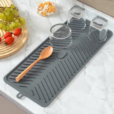 Thickened Silicone Bar Service Mat Non-slip Rectangular Drying Mat Heat Resistant Countertop Protection Pad For Kitchen Home
