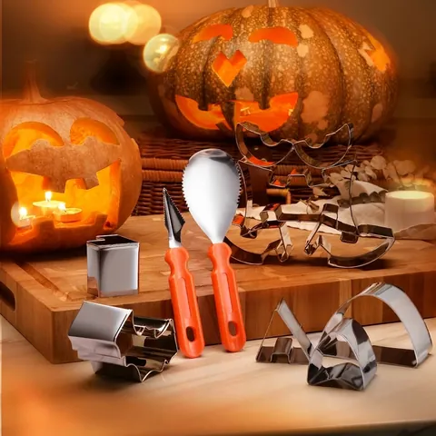Kit de Sculpture de Citrouille d'Halloween en Acier Inoxydable 12-27 Pièces Outils de Sculpture DIY Avec Boîte pour Décor de Fête