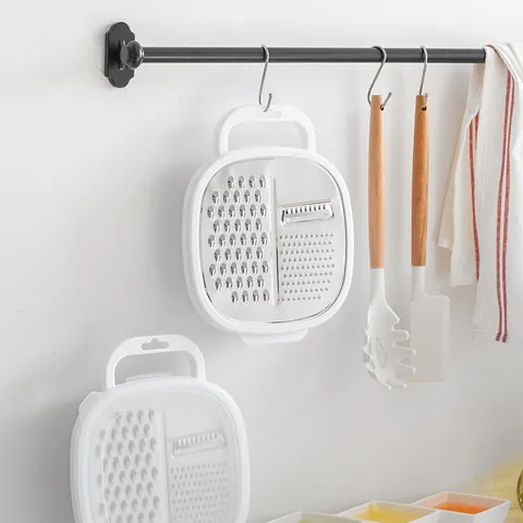 Multi-functional Stainless Steel Vegetable Slicer Shredder Grater With Container Box Portable White Manual Food Slicer Kitchen Tool