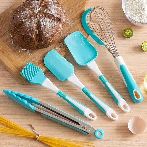 5-delige Siliconen Bakgereedschap Set Voedselkwaliteit Garde Spatel Olieborstel Voedselclip Keukengerei Voor Thuisbakkerij Kookaccessoires