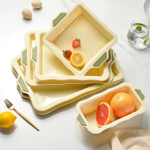 Heat Resistant Silicone Baking Pan Reinforced Frame Bread Toast Mold Nonstick Dessert Tray Rectangular Square Bakeware Oven Pan