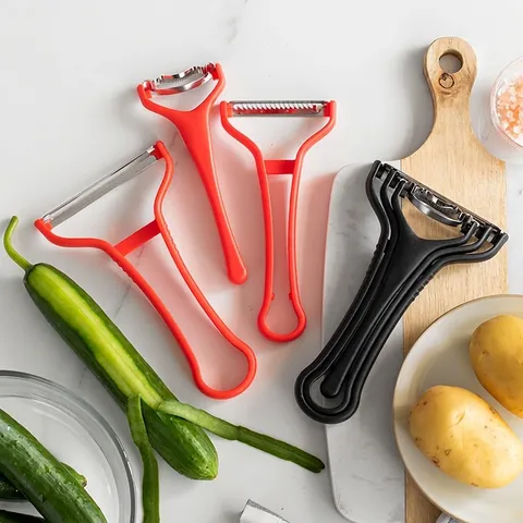 3 In 1 Stainless Steel Vegetable Peeler Set Multifunctional Fruit Shredder Scraper Kitchen Tools With Ergonomic PP Handle