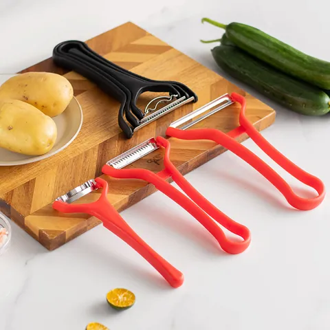 3 In 1 Stainless Steel Vegetable Peeler Set Multifunctional Fruit Shredder Scraper Kitchen Tools With Ergonomic PP Handle