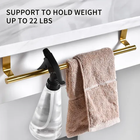 430 Stainless Steel Over Cabinet Door Towel Rack Bar Hanging Holder For Kitchen Bathroom Brushed Gold Silver Storage Rail