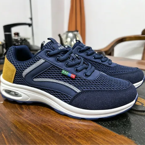 Men Mesh Breathable Sneakers Summer Lightweight Running Shoes Leisure Air Cushion Traveling Walking Shoes Men Sports Shoes