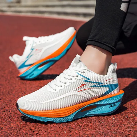 Professional Carbon Plate Marathon Running Shoes Breathable Mesh Racing Training Sneakers Thick Sole Sport Footwear Unisex