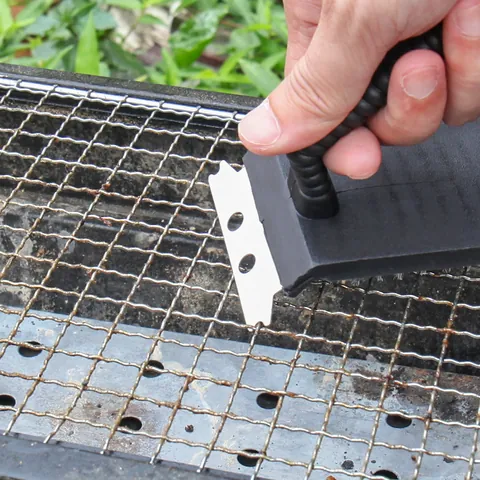 Multi Functional Stainless Steel BBQ Grill Cleaning Brush With Scraper Scrubber Outdoor Barbecue Grate Cleaner Brush Tool