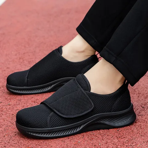 Chaussures Décontractées Légères et Respirantes pour Hommes Maille à Velcro Baskets de Sport Marche Semelle Plate Antidérapante
