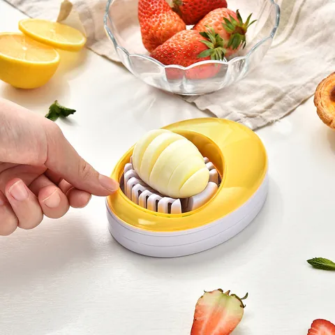 Cortador de Huevos Multifuncional para Huevos Duros Plástico ABS Alambre de Acero Inoxidable Cortador de Frutas para Fresas Gadget de Cocina Moderno
