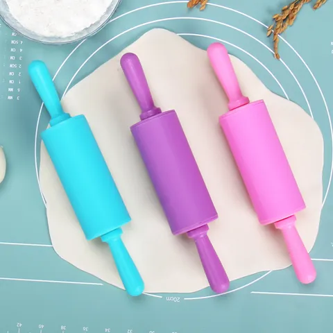 Non-Stick Silicone Rolling Pin With PP Handle Roller Type Dough Roller For Baking Pastry Dumplings Pizza Modern Minimalist Kitchen Tool