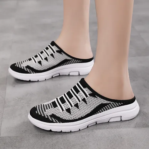 Unisex Summer Mesh Clog Mules Breathable Lightweight Slip-on Casual Sneakers Thick Sole Beach Slippers for Men and Women