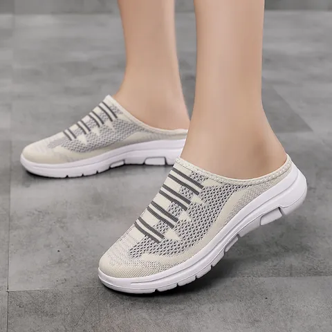 Unisex Summer Mesh Clog Mules Breathable Lightweight Slip-on Casual Sneakers Thick Sole Beach Slippers for Men and Women