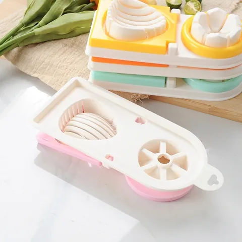 Multi Functional Two In One Egg Slicer Stainless Steel Wire Cutter For Preserved Egg Slicing Flower Pattern Kitchen Gadget