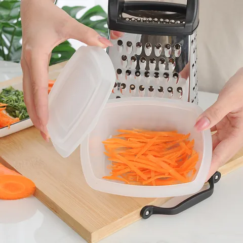 4-Sided Stainless Steel Cheese Grater Multi-functional Manual Vegetable Slicer With Non-slip Handle For Kitchen Cooking Tool