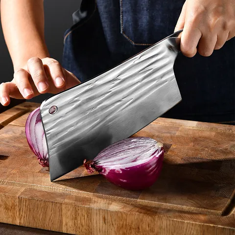 Heavy Duty Forged Stainless Steel Bone Cleaver Hammered Meat Cleaver Pakkawood Handle Ergonomic Chopping Knife Gift Boxed