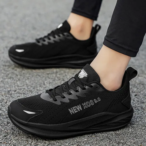 Men Women Lightweight Breathable Mesh Running Shoes Competition Training Sneakers Thick Sole Casual Sports Shoes NEW XOS