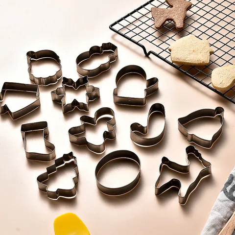 12 Stück Weihnachts Plätzchenausstecher Set Edelstahl Lebkuchenmann Weihnachtsbaum Schneeflocke Formen Für Backen