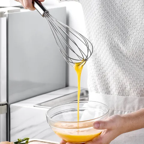 430 Stainless Steel Hand Balloon Whisk 6-Wire Manual Egg Beater Milk Frother Manual Blender For Baking Kitchen Cooking Tool